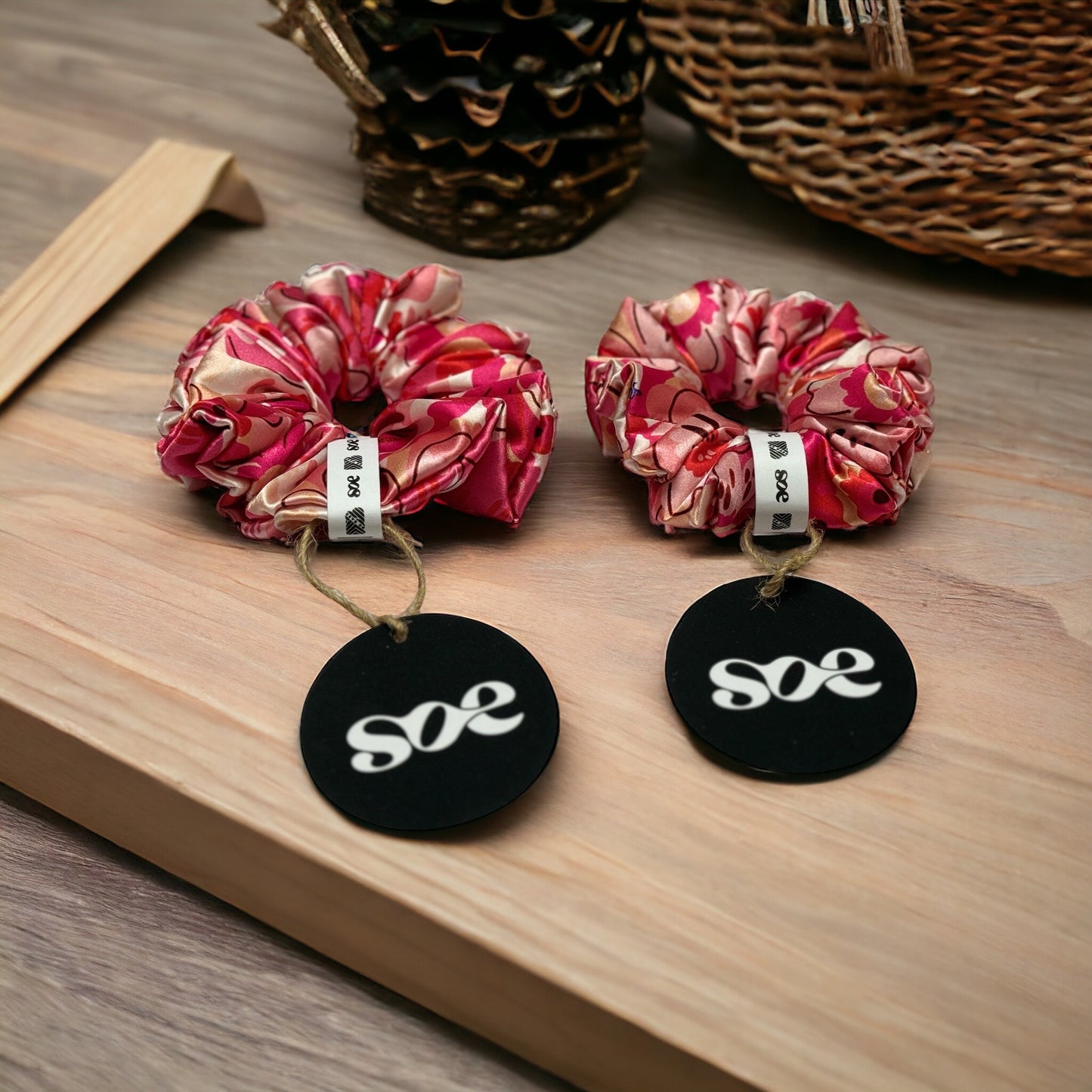 Debase Peony Scrunchie: Set of 2 ( Medium & Large )