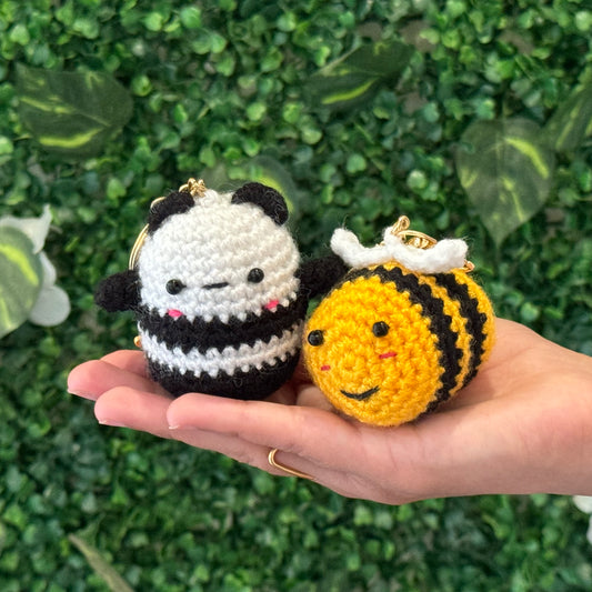 SOE Crochet Keychain Combo: Baby Honeybee & Panda Bagcharm (set of 2)