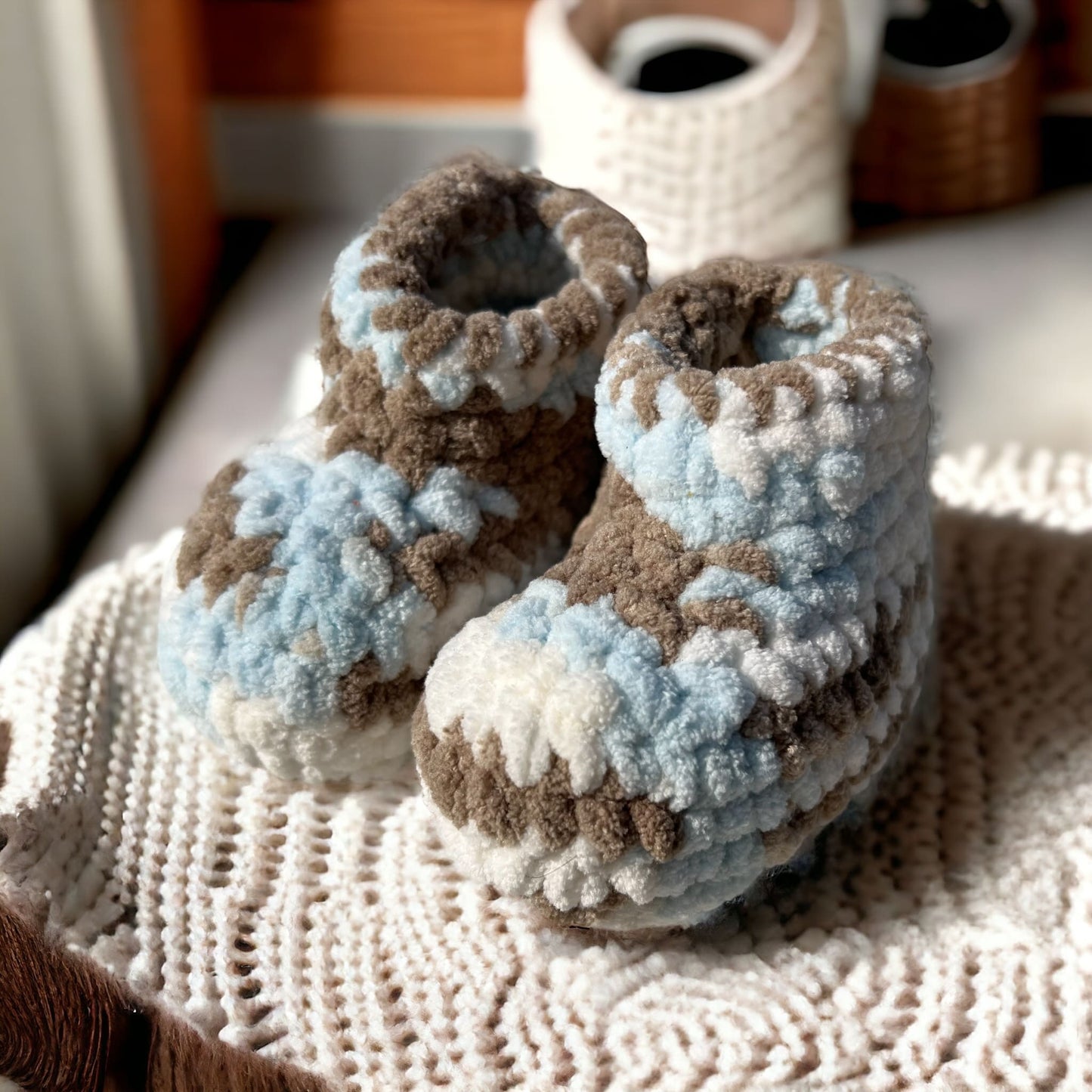 SOE Crochet Baby Booties Blue 4