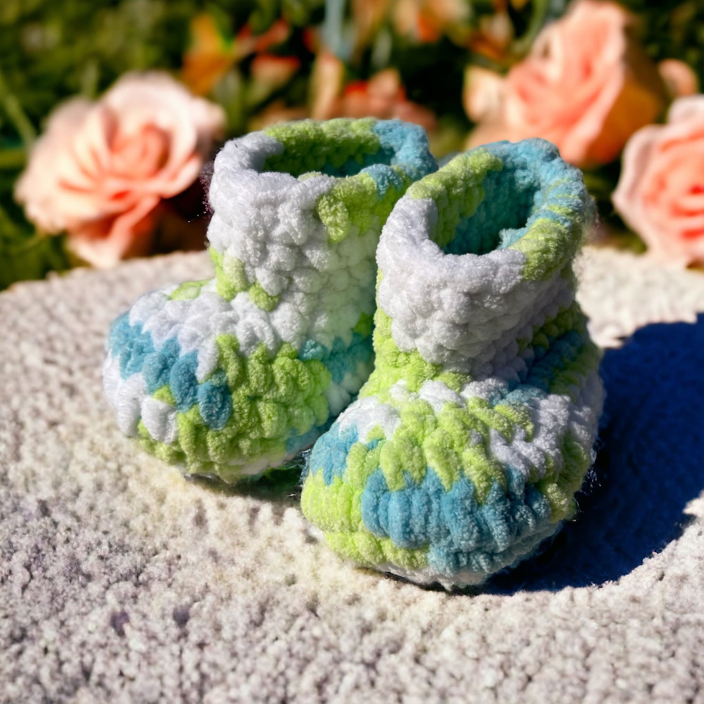 SOE Crochet Baby Booties Green 1